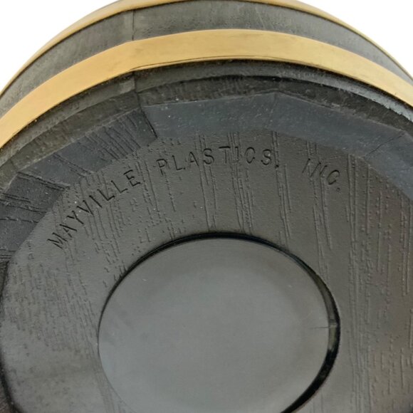 Black Barrel Coin Bank by Mayville Plastics Gold Accents First Savings Odessa - Picture 7 of 7